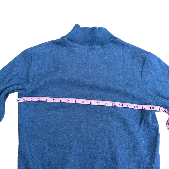 Disney Parks Sweatshirt Mens 1/2 Zip Long Sleeve Cowl Neck Stretch Blue Small - Picture 11 of 14